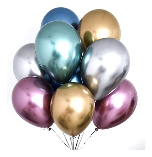 24un. Balões Grandes Metálicos 12 Polegadas Diversas Cores