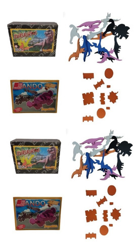 Combo 14 Goma Eva Juego Didactico Encastres Dinosaurios Niño