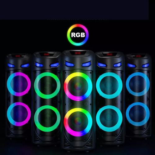 Bocina Portátil Mc-8237 Color Negro 127v Bocina Portátil Bafle Altavoz Subwoofer Portatiles Bocinas Bluetooth Recargables Karaoke Negro Microfono Bluetooth Radio Fm Luz Negro Led Mc-8237