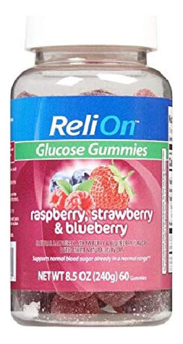 Relion Glucose Gummies Frambuesa, Fresa Y Arandano, Botella