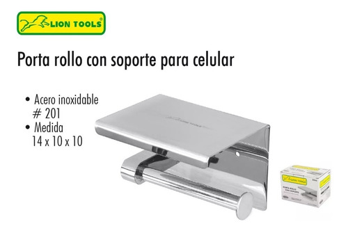 ! Porta Rollo Con Soporte Acero Inoxidable Lion Tools Color
