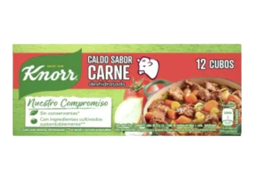 Caldos Knorr Sabor Carne 12 Cubos Pack 5u