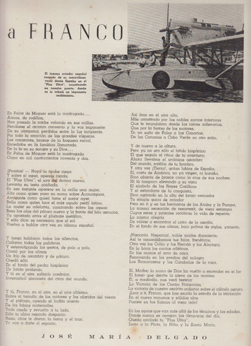 1953 Poema De Jose Maria Delgado A Ramon Franco Plus Ultra