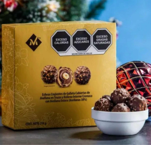 Chocolates Tipo Ferrero Rocher Rellenos De Avellana 16 Pzs