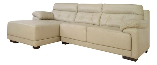 Sillon 3 Cuerpos Con Chaise Cuero Natural Premium Sofa Lcm