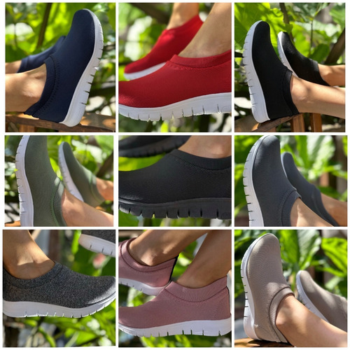 Imagen 5 de 9 de Zapatillas Elastizadas Super Livianas Color Negro