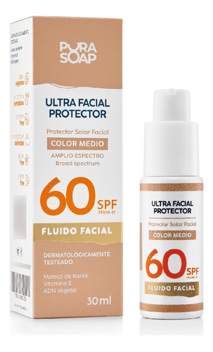 Protector Solar Facial Pura Soap Fps 60 Tono Medio 