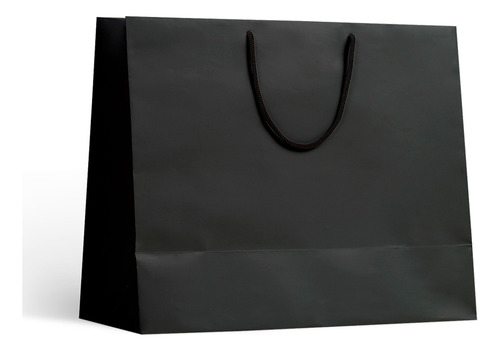 Sacola De Papel - Horizontal - Gg - Preto Pacote C/ 10 Un