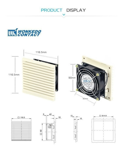 Ventilador Extractor Axial C/filtro 230vac 3321-230wonkedo