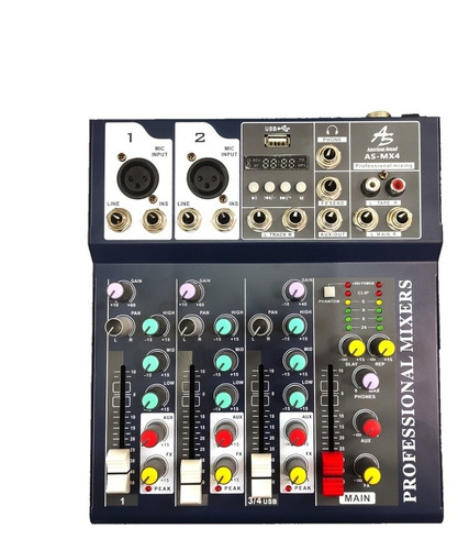 Mixer Pasivo 4 Canales American Sound As-mx4