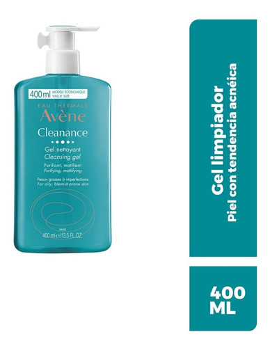 Gel Limpiador Avène Cleanance Purificador Rostro 400ml Tipo Grasa Con Imperfecciones Día/noche