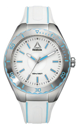 Reloj Reebok Emom Woman Steel 1.0 Rd-emo-l2-s1iw-wk Color de la malla Blanco Color del bisel Plateado Color del fondo Blanco