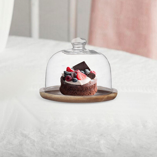 Soporte Para Tartas Con Cúpula De Cristal, Bandeja Para