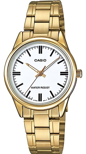 Reloj Casio Ltpv005 Dama Dorado *watchsalas* Full Color del fondo Blanco LTP-V005G-7A
