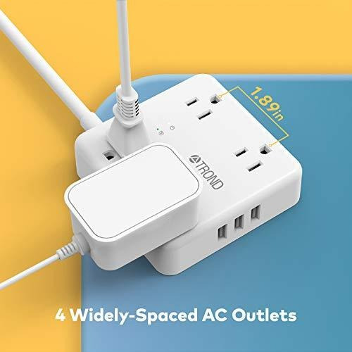 Multicontacto 4 Tomas 3 Puertos Usb Color Blanco