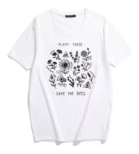 Polera Plantas Flores Unisex Hombre Mujer