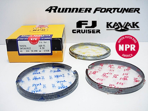 Imagen 2 de 5 de Aros Anillos Toyota 4runner Fortuner Kavak 4.0 0.50-0.20 1gr