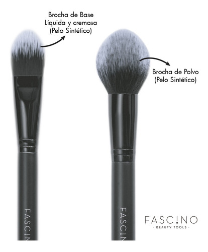 Imagen 7 de 10 de Set 15 Brochas Y Pinceles De Maquillaje Crueltyfree Fascino