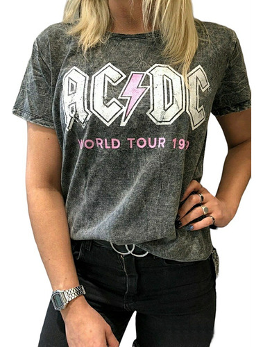 Remera Nevada Mujer Ac Dc Wordl Tour 79 Brendy Store Rock
