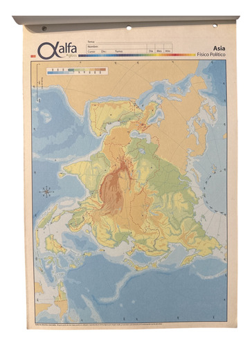 Mapa N5 Asia Fisico Politico X 20 Unidades Alfa