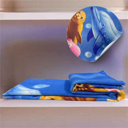 Pack 2 Toalla Jumbo Infantil Licencia Vero Hogar Microfibra Color Pulpo-tortuga Estampado