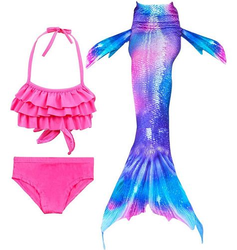 Conjunto De Bikini Natación Para Niñas, Traje Sirena
