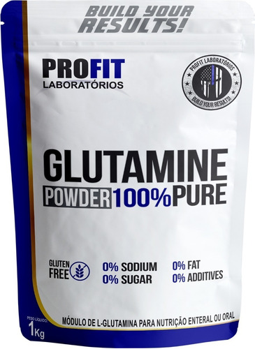 Glutamina Powder 100% Pura Refil 1kg Profit Sabor Sem sabor