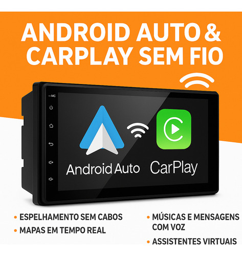Central Palio Attractive Android Espelhamento Wi-fi 7 Pol