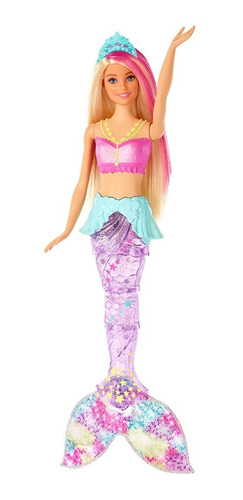 Barbie Sirena Brillante Con Luces Juguete Muñeca 33 Cm 