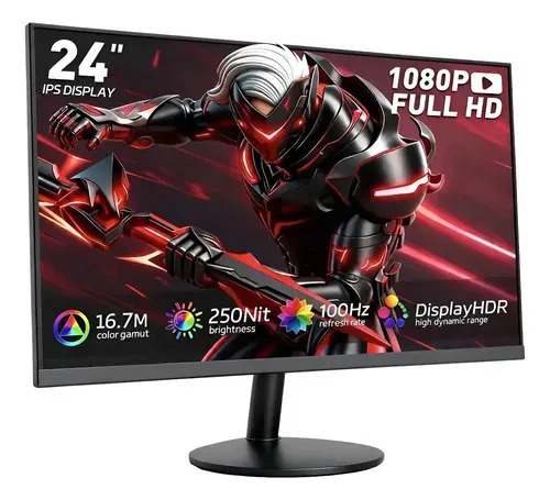 Monitor Gamer 24 Polegadas IPS Full HD 100Hz Tela Plana HDMI DisplayPort 3ms para PC Computador Jogos Trabalho e Home Office