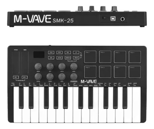 Teclado Controlador M-vave Smk-25 - Midi 25 Teclas  Full 