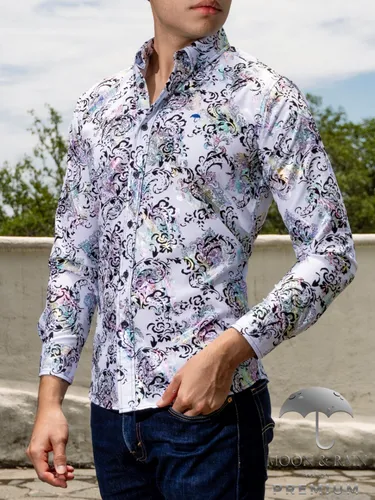 Camisa floreada hombre negra hotsell