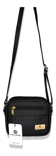 Bolso Pequeño Cruzado Manos Libres Dama Mujer Karla Chacon Color Negro