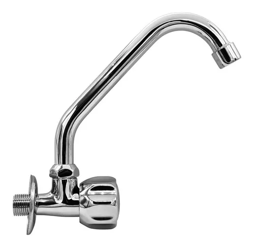 Grifo Metalico Para Pileta Brazo Bajo Lh-807 Acabado Brillante Color Plateado