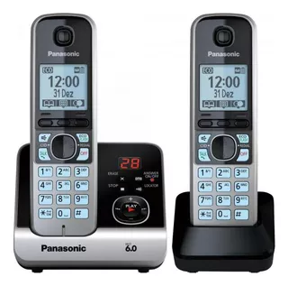 Telefone Sem Fio Com Base + Ramal Kx-tg6722 Preto Panasonic