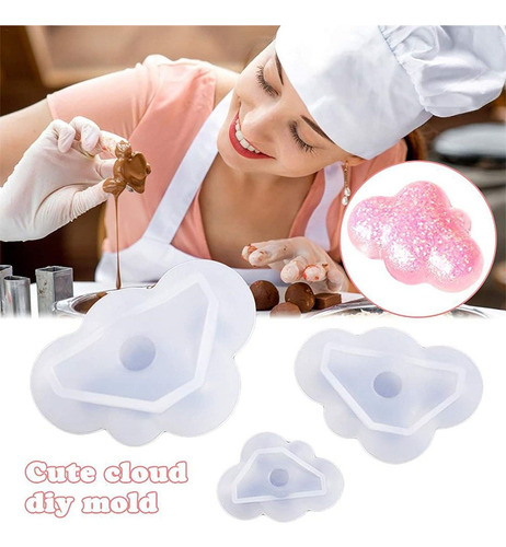 X 6 Piezas 3d Nube Molde De Silicona Para Fondant De