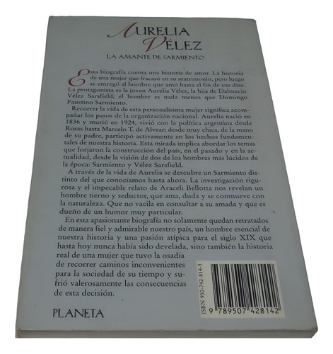 Aurelia Vélez, La Amante De Sarmiento De Araceli Bellotta (Usado)