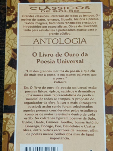 Imagen 2 de 7 de O Livro De Ouro Da Poesia Universal * Seculo Ix A.c Ate Xx *