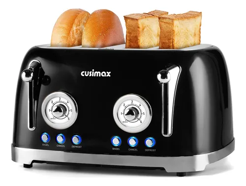 comprar Tostadora De 4 Rebanadas Retro Acero Inoxidable 6 Ajustes