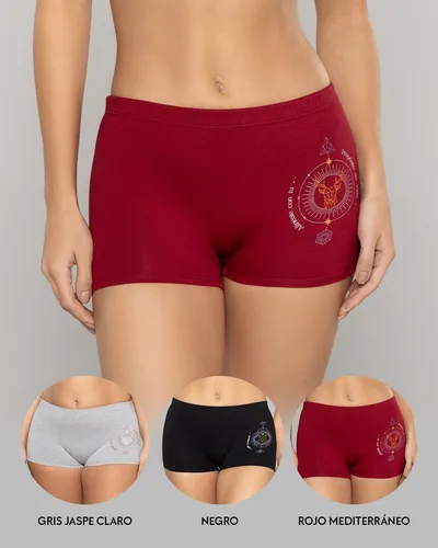 Trio Bóxer Alto, Estampado Para Mujer Ref. 8304