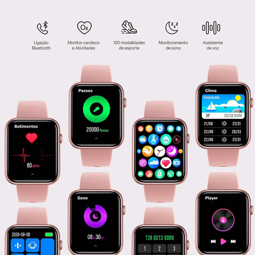 Smartwatch Multi M2 1,78 Amoled Proteção Ip67 Rosé - Wr205