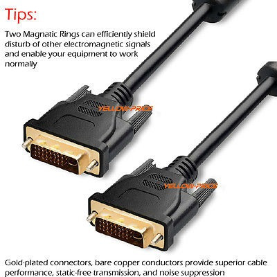 Oro Plateado Dvi A Dvi Lcd Monitor De Pc Cable De Vídeo