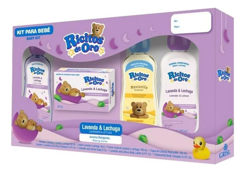 Kit Para Bebé Ricitos De Oro Lavanda Y Lechuga 4 Pzas