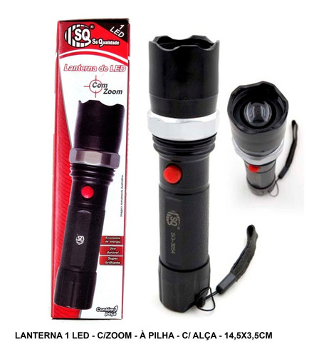 Lanterna Led Potente Com Zoom E Canivete Com Bainha Em Inox