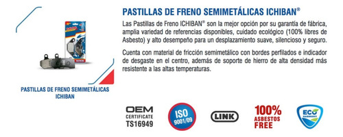 Pastillas Freno Delanteras Moto Lifan V16 Lf250-d Japón