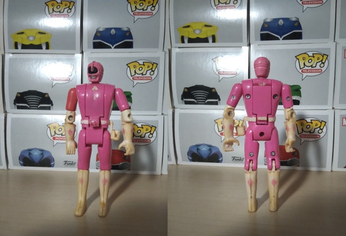 Mighty Morphin Power Rangers - Ranger Rosa Vira A Cabeça (Usado)