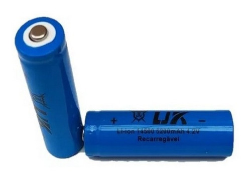 2 Baterías Li Ion Recargable 14500 4.2v 5200mah Pila + Envío