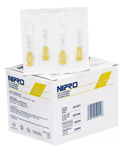 Aguja Hipodermica Nipro 30g X 1/2 Pack 10 Unidades