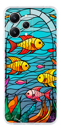 Funda Para Xiaomi Para Mujer Peces Vitral Con Tu Nombre