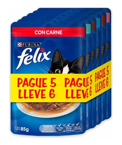 Felix Pack Surtido Paga 5 Lleva 6 (85 Grs X Sobre)